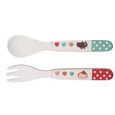 Набор детских столовых приборов Ebulobo Бамбуковая ложка и вилка Волчонок