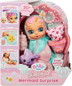 Кукла Baby Born Surprise Сюрприз Русалочка Голубое полотенце 917691 Zapf Creation