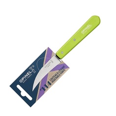 Нож для чистки овощей Opinel №114; нержавеющая сталь; блистер; зеленый