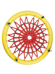 Качель-гнездо Jinn KST-481794 ЦП/ПШ/120/110/16/16/Ж/Ж-КР/ОВ 120х120 см желтый; красный