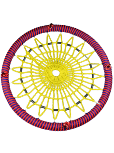 Качель-гнездо Jinn KST-481712 ЦП/ПШ/120/110/16/16/Ф/КР-Ж/ОВ 120х120 см красный; желтый