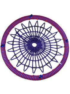 Качель-гнездо Jinn KST-481669 ЦП/ПШ/100/110/16/16/С/КР-Ф/ОВ 100х100 см красный; синий