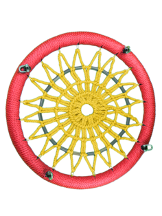 Качель-гнездо Jinn KST-481700 ЦП/ПШ/120/110/16/16/КР/КР-Ж/ОВ 120х120 см красный; желтый