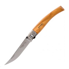 Нож филейный Opinel №8; нержавеющая сталь; рукоять рукоять оливковое дерево