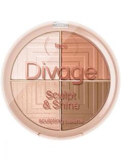 Палетка для лица скульптурирующая Divage Sculpting Palette Sculpt & Shine Sculpt&shine 4в1