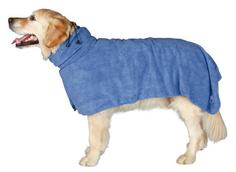 Полотенце-попона для собак TRIXIE Bathrobe Microfiber S, микрофибра, синее, размер 40 см
