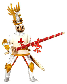 Игровая фигурка "Рыцарь с символом Флер де Лис, белый" Papo