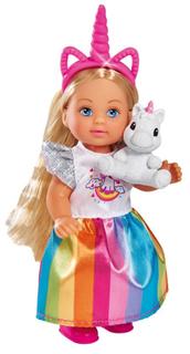 Simba Кукла Еви в ярком платье с единорогом, 12 см 5733425