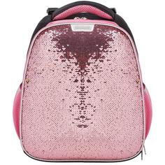 Ранец детский №1 School Sparkle Rose gold розовый с пайетками