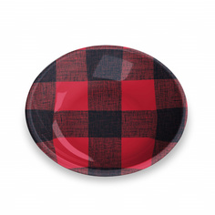 Одинарная миска для животных TarHong Check, меламин, красный, 0.18 л