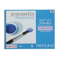 Альбом для акварели "Watercolour Studio", 35,5x51 см, 20 листов, 270 г/м2, крупное зерно Fabriano