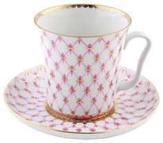 Бокал с блюдцем Ленинградский / Сетка-Блюз Императорский фарфор