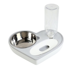 Двойная миска для кошек и собак Love Nicovaer, серый, 29x6 см