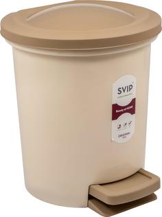 Контейнер для мусора с педалью Svip Ориджинал 6 л 245х245х270 мм кофейный