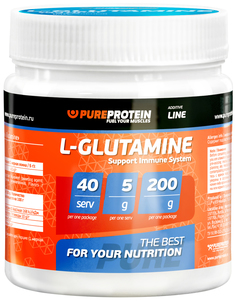 L-Glutamine PureProtein, 200 г, яблоко