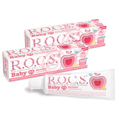 Зубная паста для малышей ROCS BABY НЕЖНЫЙ УХОД яблоко, 45 гр (в наборе 2 штуки) R.O.C.S.