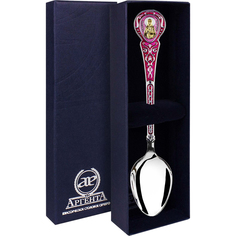 Ложка "Матрона" ч/п с красной эмалью + футляр КД АргентА