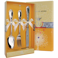 Набор десертный "Престиж" (3 предмета ложка + Вилка + нож) АргентА