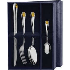 Набор столовый "Эгоист-Визит" с позолотой (4 пр) АргентА