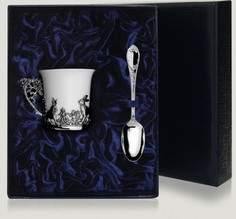 Набор чашка кофейная "Зайцы"+ ложка (2 предмета) АргентА