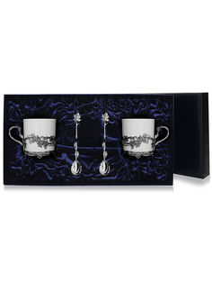 Набор чашек кофейных "Виноград" + ложки (4 предмета) АргентА