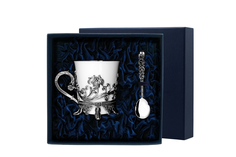 Набор чашка чайная "Цветочная"+ ложка (2 предмета) АргентА