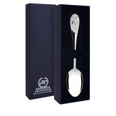 Ложка чайная "Роза" с белой эмалью АргентА