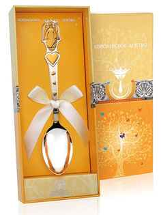 Ложка чайная "Ангел" с позолотой АргентА