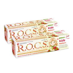 Зубная паста для детей ROCS KIDS БАРБАРИС (без фтора), 45 гр (в наборе 2 штуки) R.O.C.S.