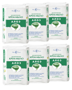 Мыло Алоэ косметическое 90г (Набор из 6 штук) Невская косметика
