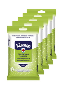 Влажные салфетки KLEENEX антибактериальные 10 шт (Набор из 5 штук)