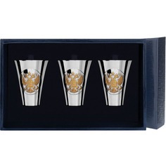 Набор стопок "Герб" (3 предмета) с позолотой АргентА