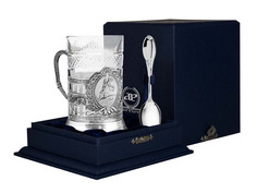 Набор для чая "Медный всадник" гербовый с чернением (3 предмета) АргентА