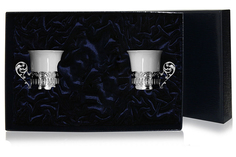 Набор чашек кофейных "Богема" б/лож (2 пр) + футляр АргентА