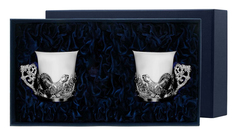 Набор чашек кофейных "Глухарь" б/лож (2пр) +футляр АргентА