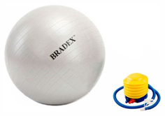 Мяч гимнастический Bradex Фитбол-65 с насосом, серый, 65 см