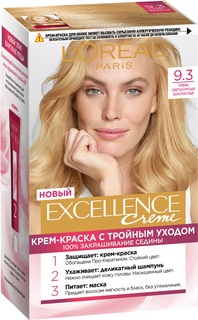 Крем-краска для волос LOreal Excellence стойкая тон 9.3 "Очень светло-русый золотистый"