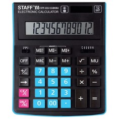 Калькулятор настольный STAFF PLUS STF-333-BKBU 200x154мм 12 разрядов,ЧЕРНО-СИНИЙ 250461