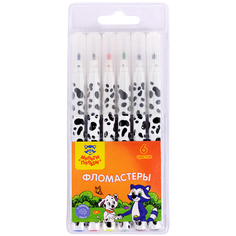 Фломастеры "Енот и далматинцы", 6 цветов Мульти пульти