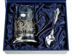 Подстаканник "Гербовый" черный + футляр АргентА