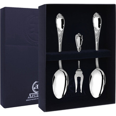 Набор чайный "Престиж" 3 предмета (Вилка для лимона + 2 кофейных ложек) АргентА