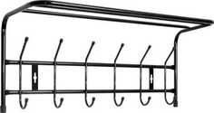 Вешалка настенная с полкой Ника ВП6 (6 крючков, 600х238х268мм) цвет-черный Nika