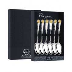 Набор чайной ложки "Визит" с позолотой (6 предметов) АргентА