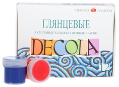 Акриловые краски Невская Палитра Decola Глянцевые 12 цветов
