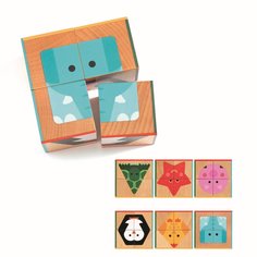 Кубики Djeco Животные, 4 штуки