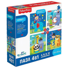 Пазл для детей Origami Fisher Price Музыка 4 в 1 4/6/9/12 элементов 04660