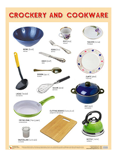 Интерактивный плакат Мозаика-Синтез Английский Crockery And Cookware (Посуда)