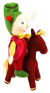 Три К Гном на Пони Мягкая игрушка ручной работы из тонкорунной шерсти мериноса