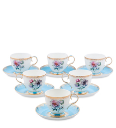 Чайный набор на 6 персон "Цветок Неаполя" (Fiore Napoli Pavone)