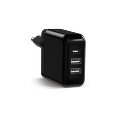 Сетевое зарядное устройство Samsung KeyCo 3-in-1, 2 USB/1 USB Type-C, 2 A black